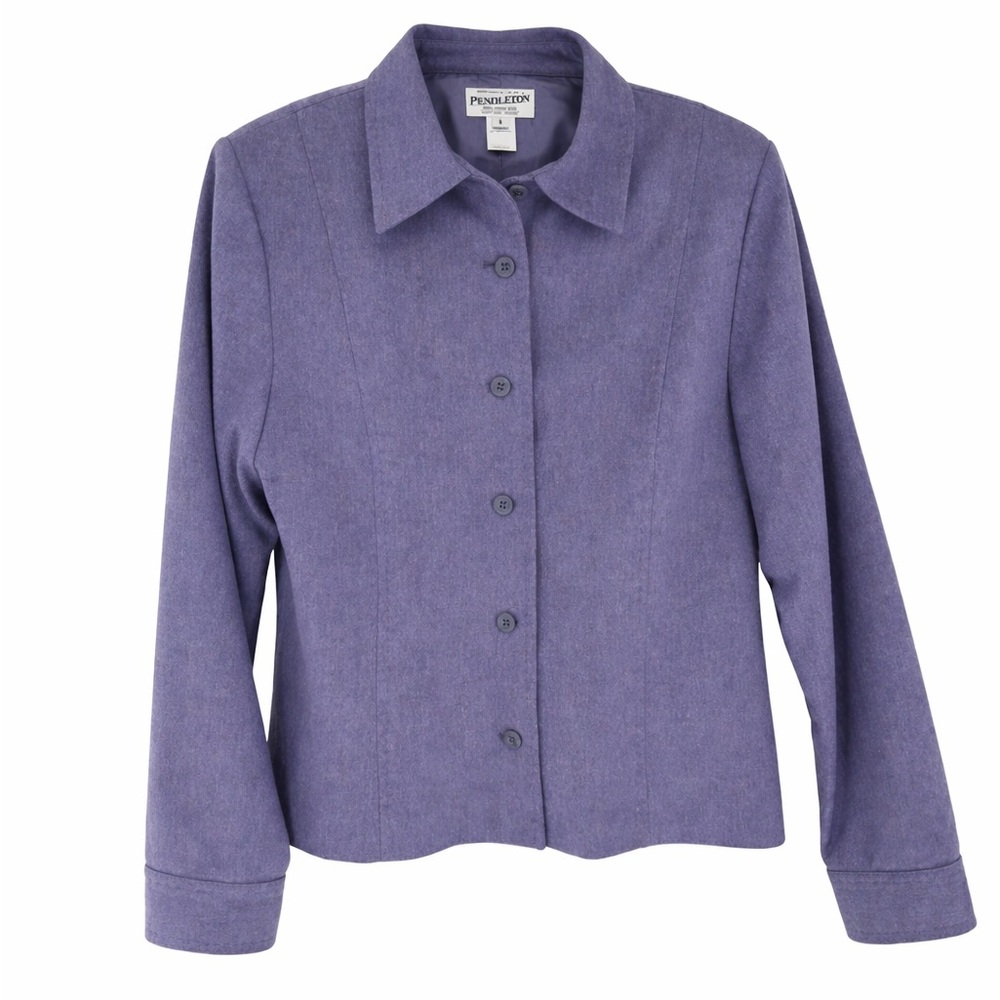 Pendleton 100% Virgin Wool Periwinkle Purple Button Up Blazer